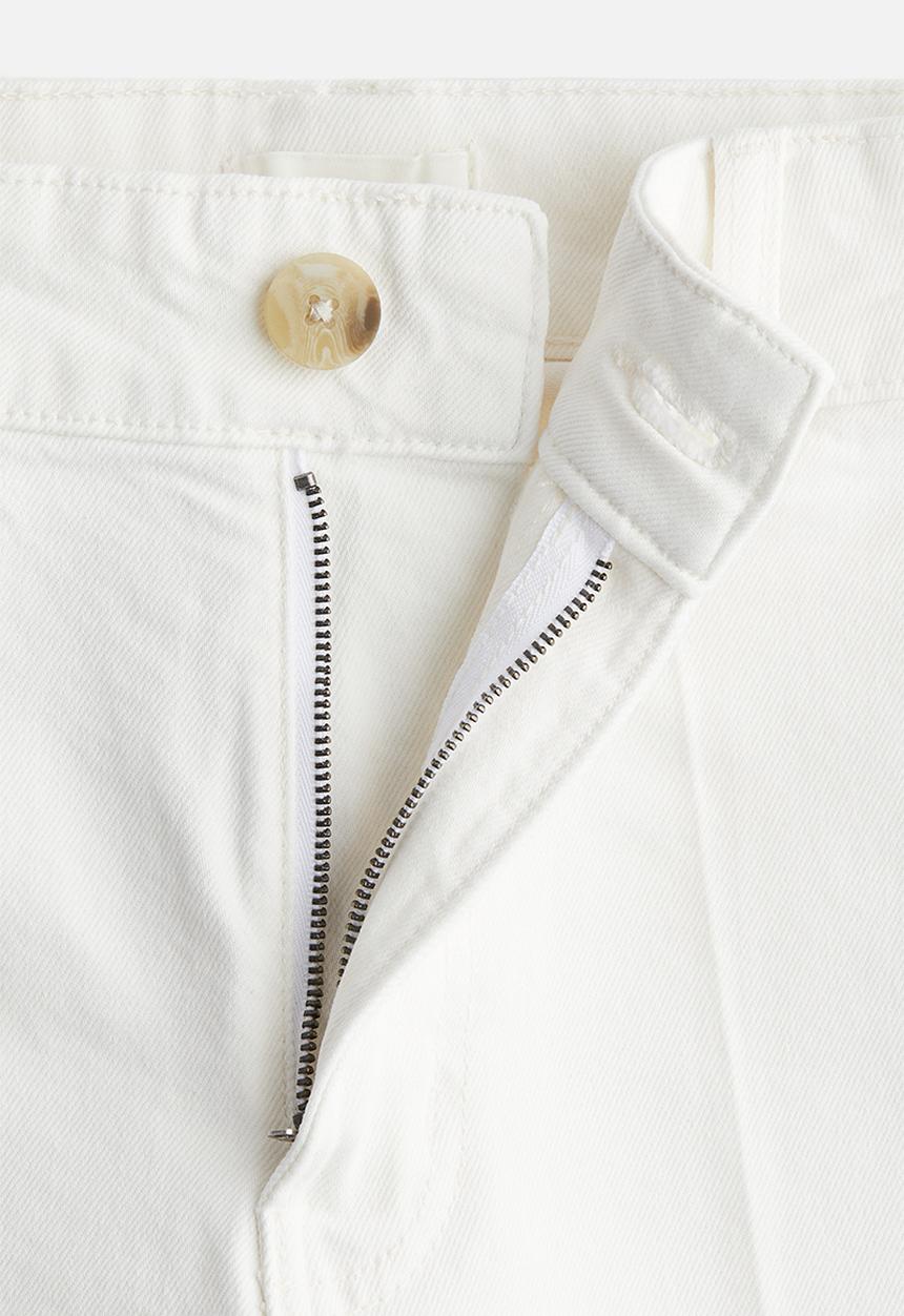 H&M - Wide high cropped jeans - cream
