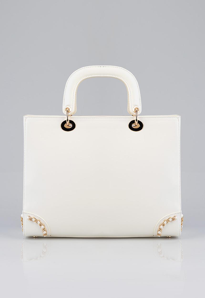 SISSY BOY - Print pom pom tote bag - cream