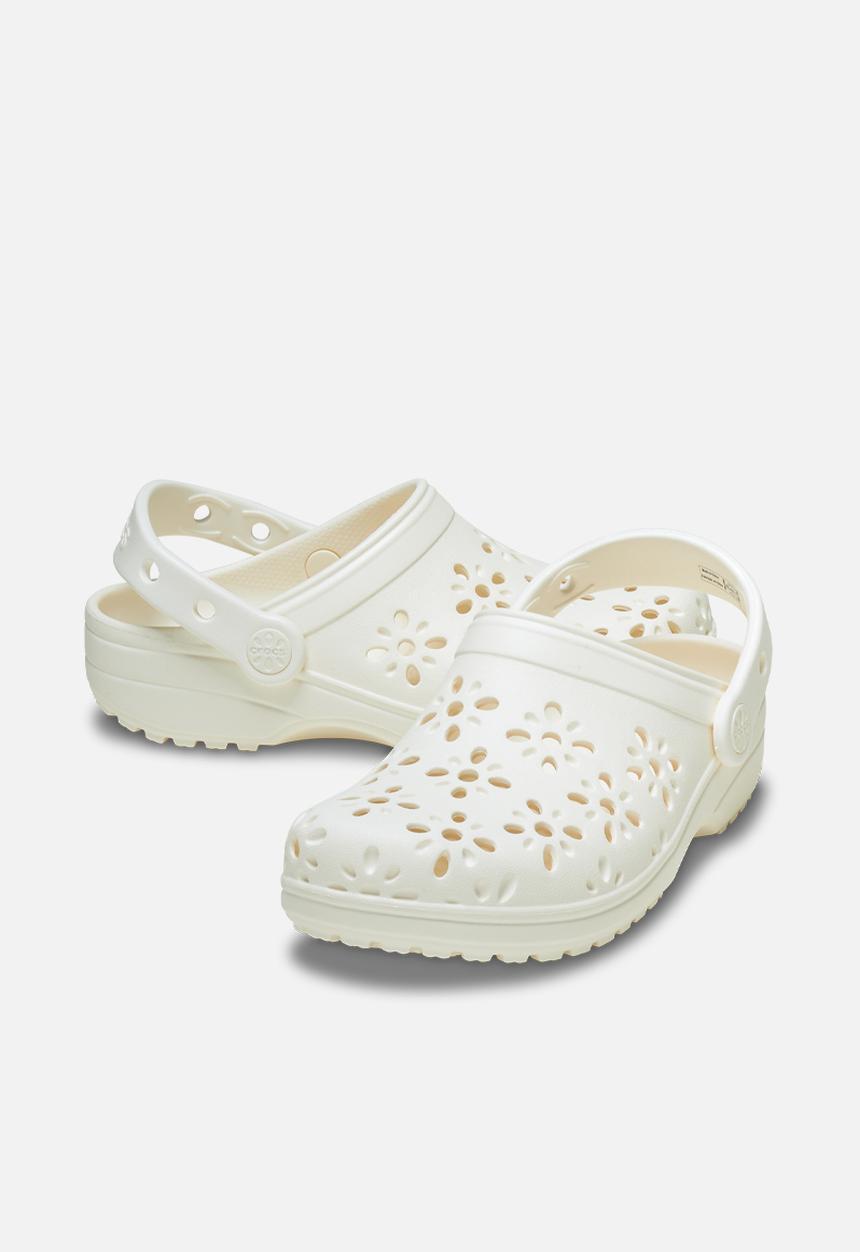 Crocs - Classic Floral Cut Out Clog K - Chalk