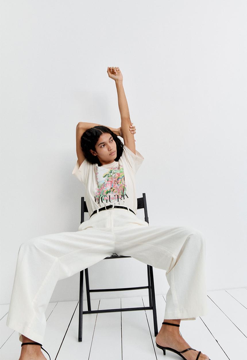 H&M - Oversized t-shirt - cream liguria 