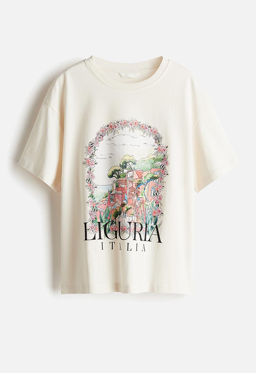 H&M - Oversized t-shirt - cream liguria 
