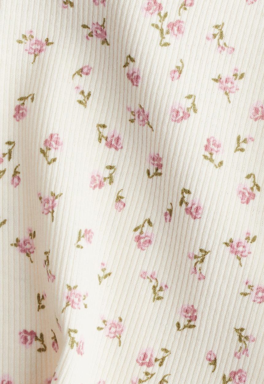 H&M - Ribbed pyjamas - cream & pink floral