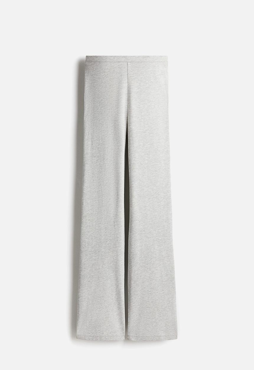 H&M - Flared leggings - light grey marl