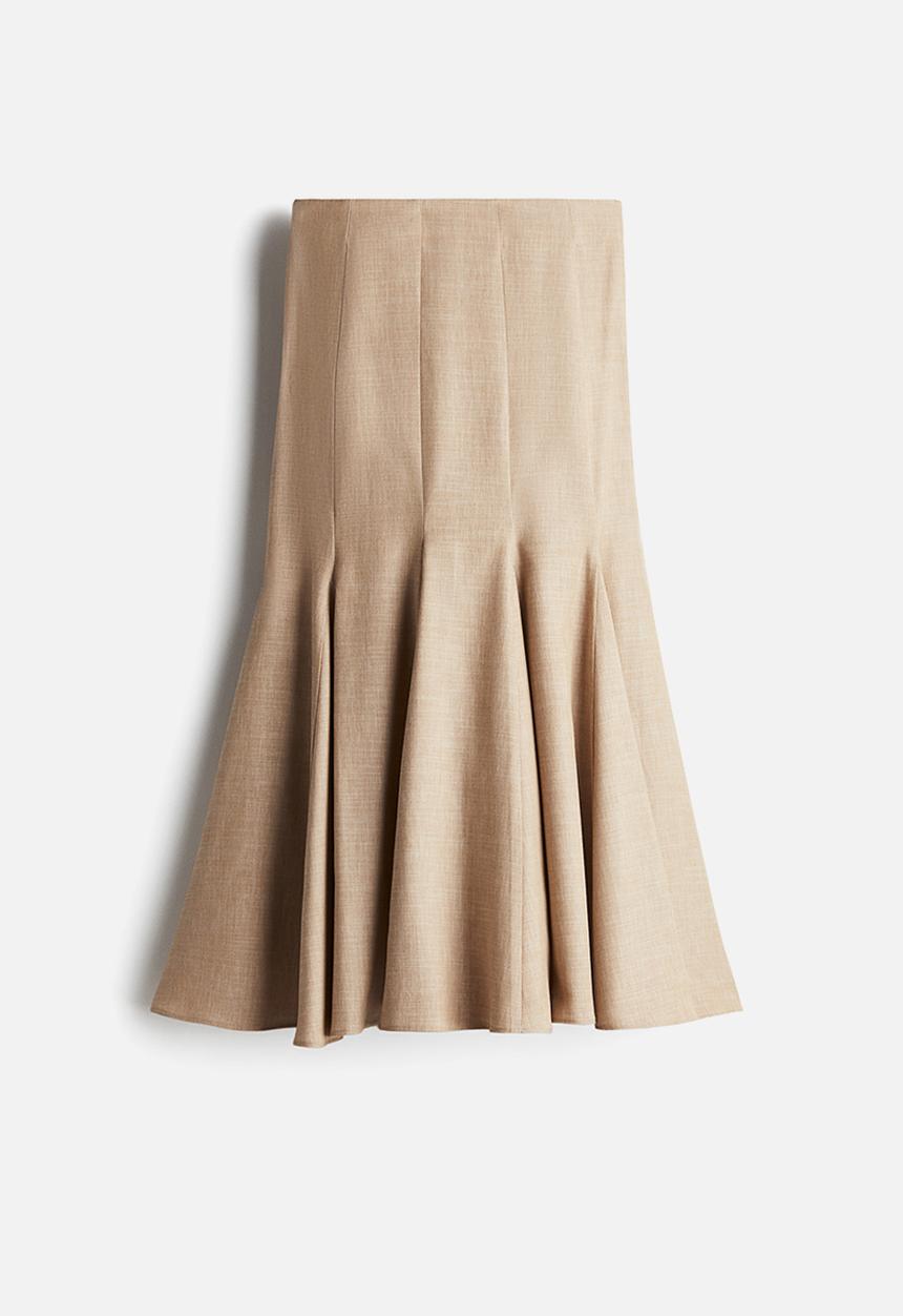 H&M - Flared skirt - beige