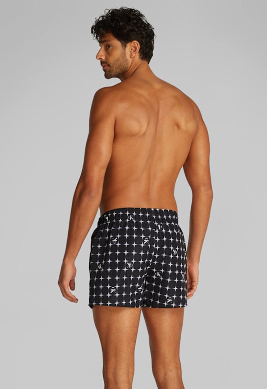 Calvin Klein - Short Drawstring-Print - Diffused Logo Grid Black Aop
