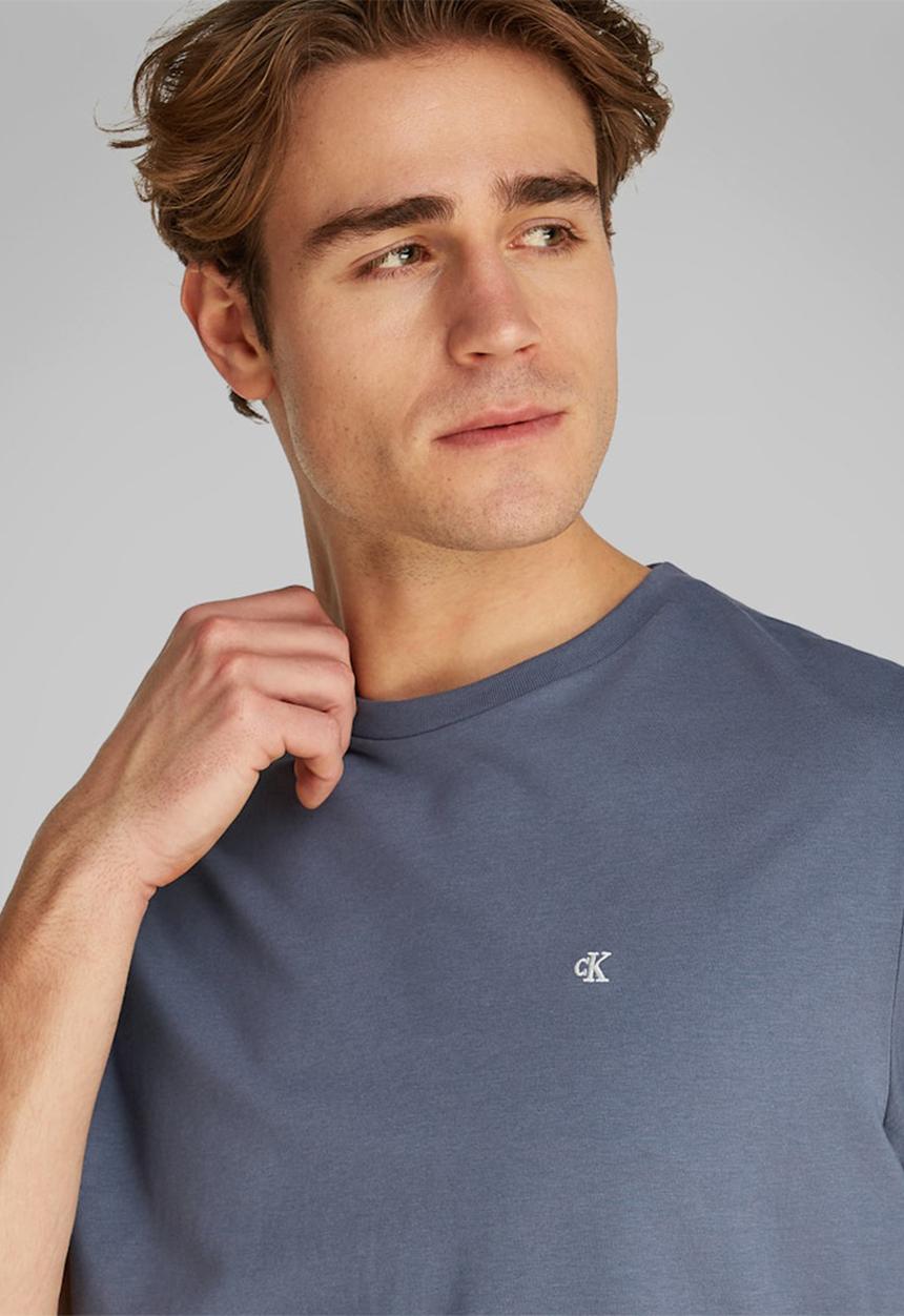 Calvin Klein - Ss Smooth Cttn Solid Crewnk Tee - Grisaille