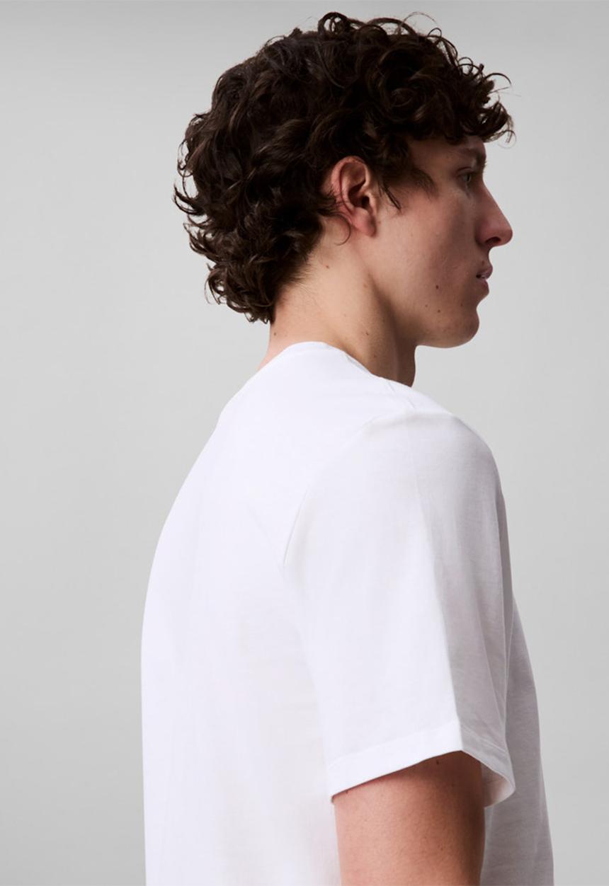 Calvin Klein - Ss Smooth Cttn Solid Vneck Tee - Brilliant White