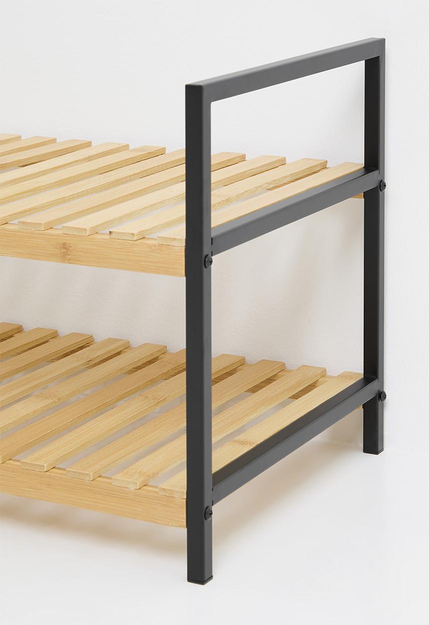 Storage Solutions - 2-Tier shoe rack - black & natural