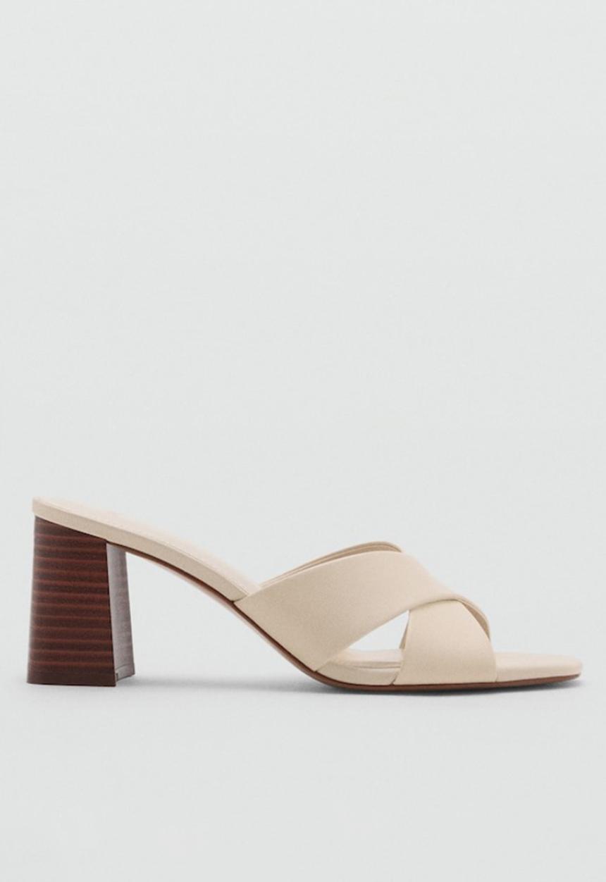MANGO - Pau leather heel - light beige