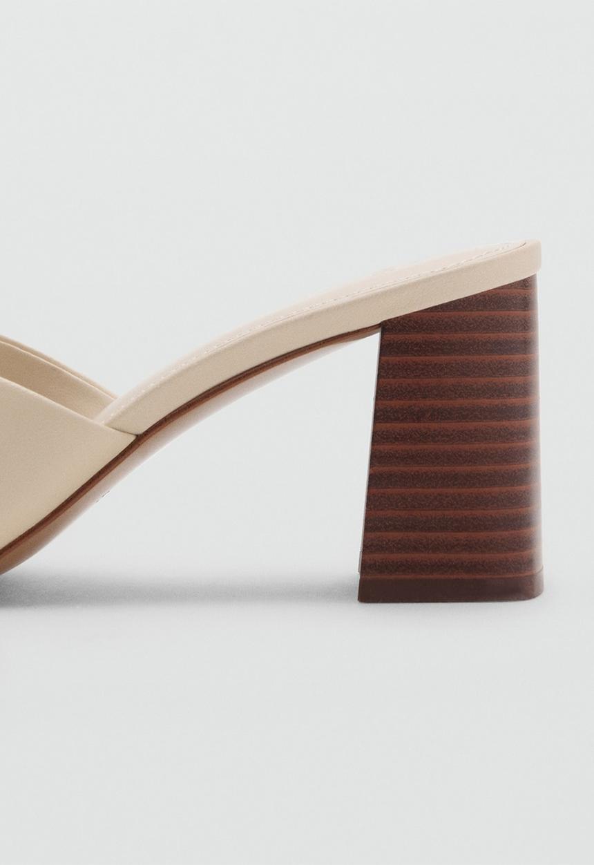 MANGO - Pau leather heel - light beige