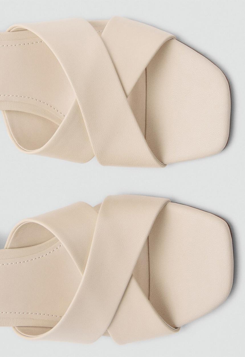 MANGO - Pau leather heel - light beige