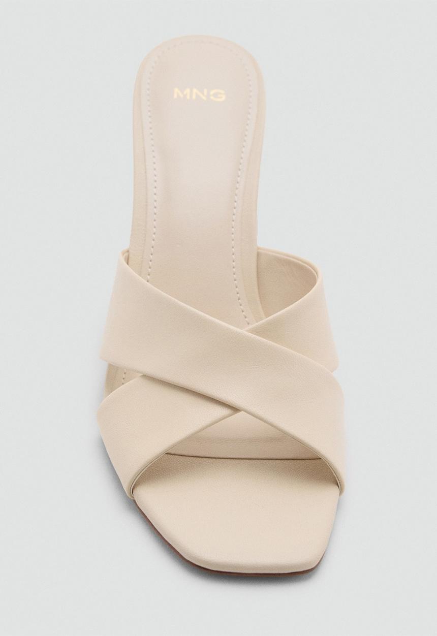 MANGO - Pau leather heel - light beige