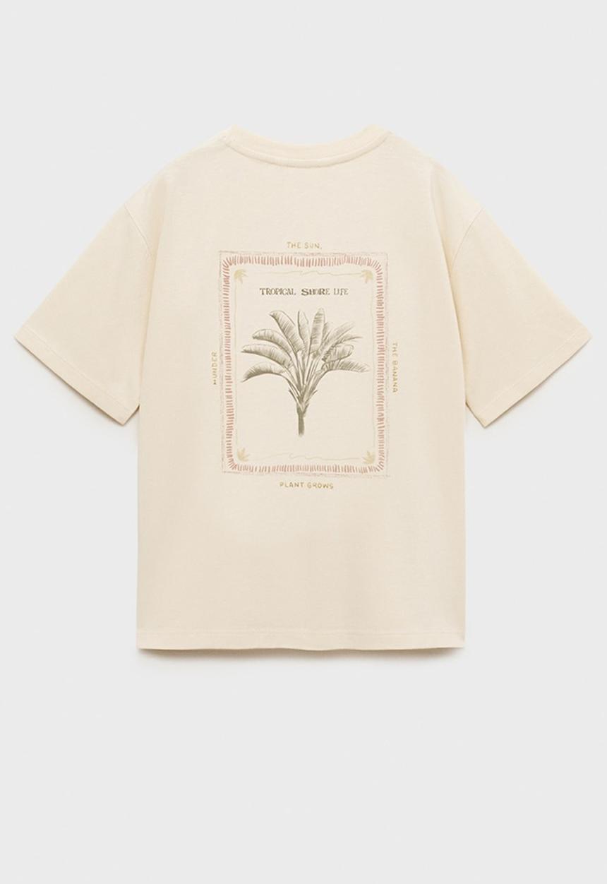 MANGO - T-Shirt Banana - Light/Pastel Brown