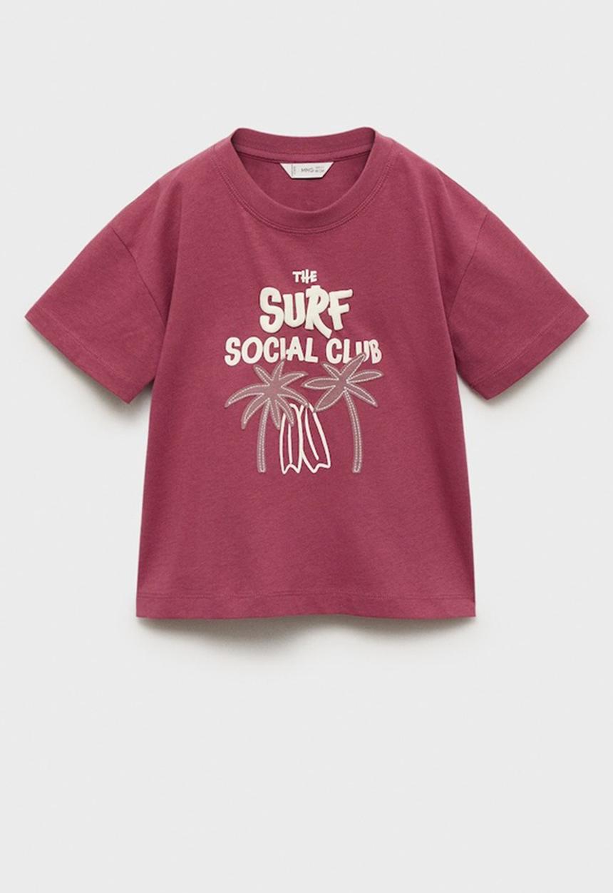 MANGO - T-Shirt Social - Dark Red