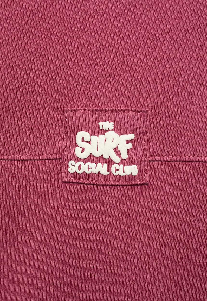 MANGO - T-Shirt Social - Dark Red
