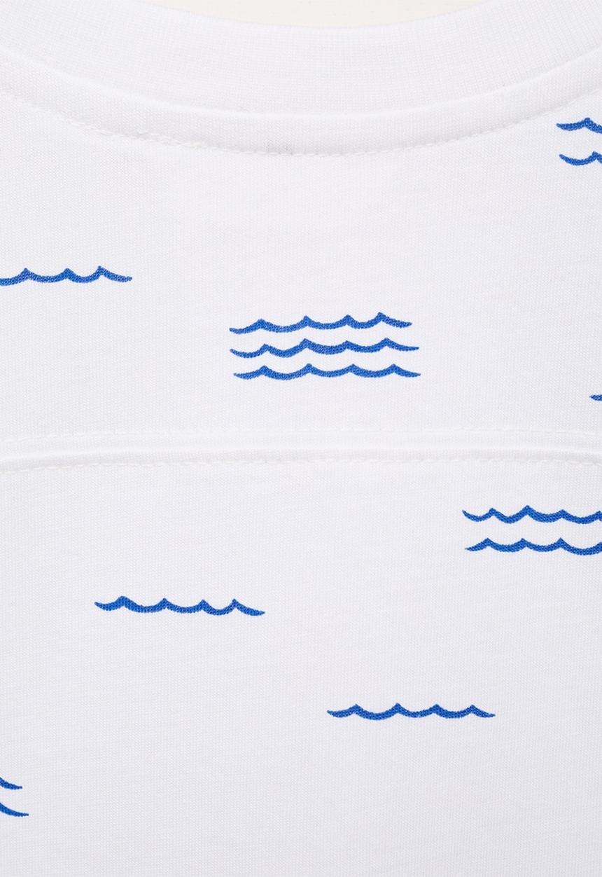 MANGO - T-Shirt Aop sea - White