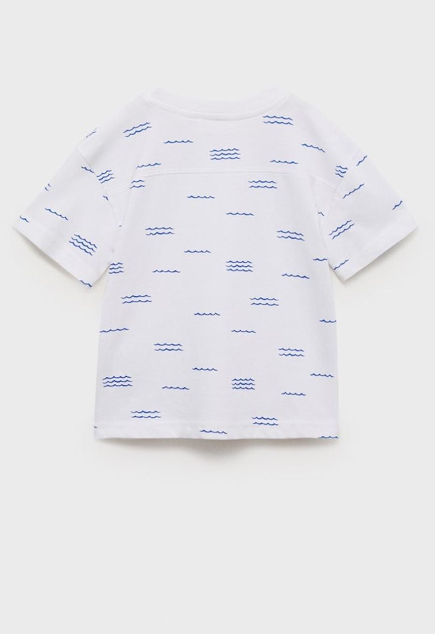 MANGO - T-Shirt Aop sea - White