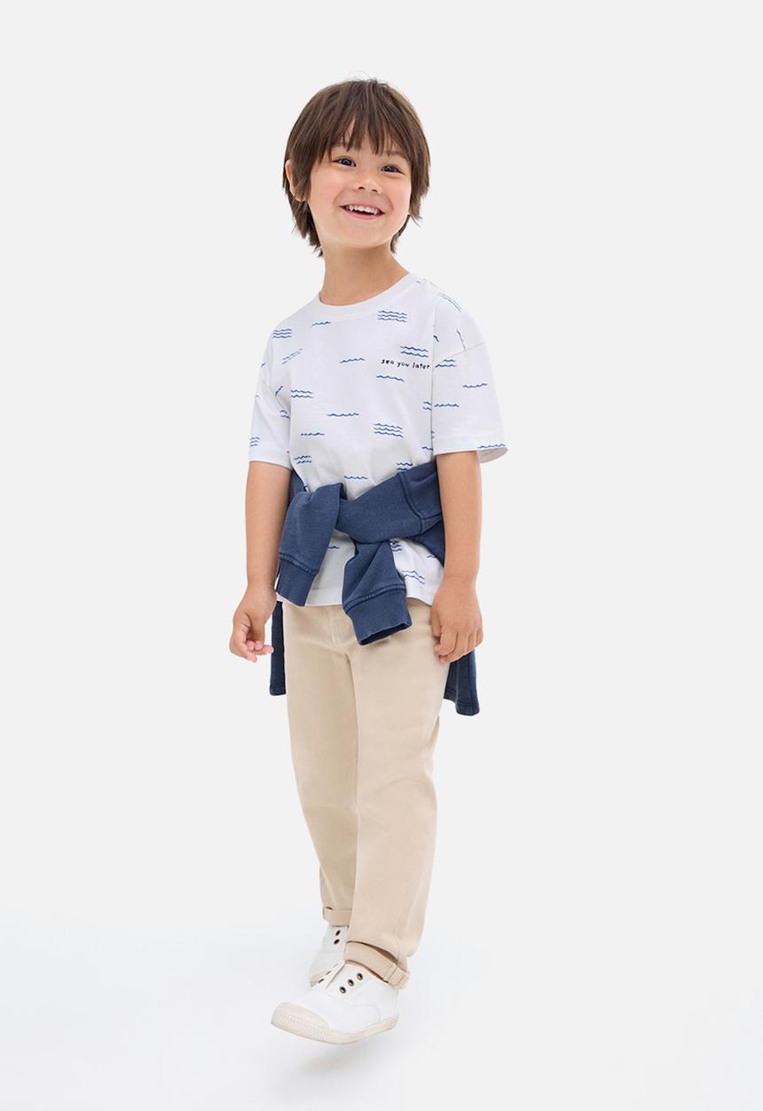 MANGO - T-Shirt Aop sea - White