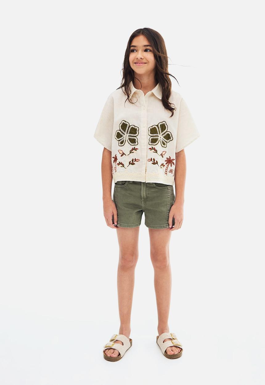 MANGO - Shorts Helena - Beige/Khaki