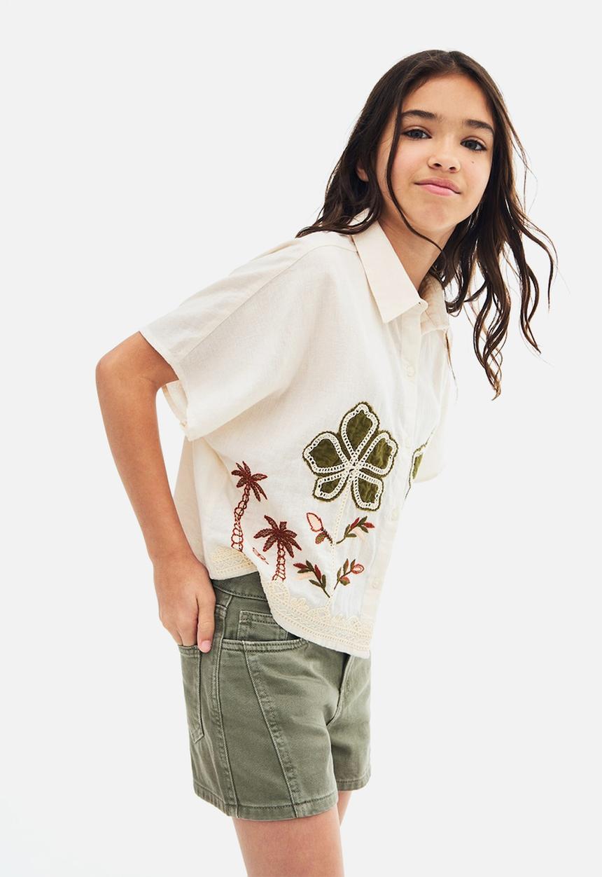 MANGO - Shorts Helena - Beige/Khaki