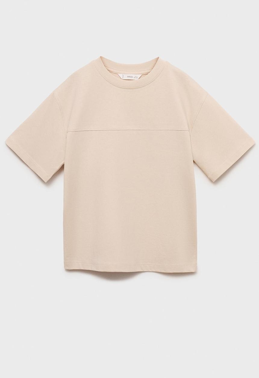 MANGO - T-Shirt Newbamc - Light/Pastel Brown
