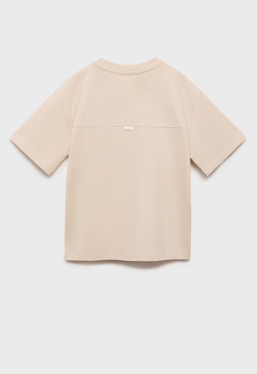 MANGO - T-Shirt Newbamc - Light/Pastel Brown