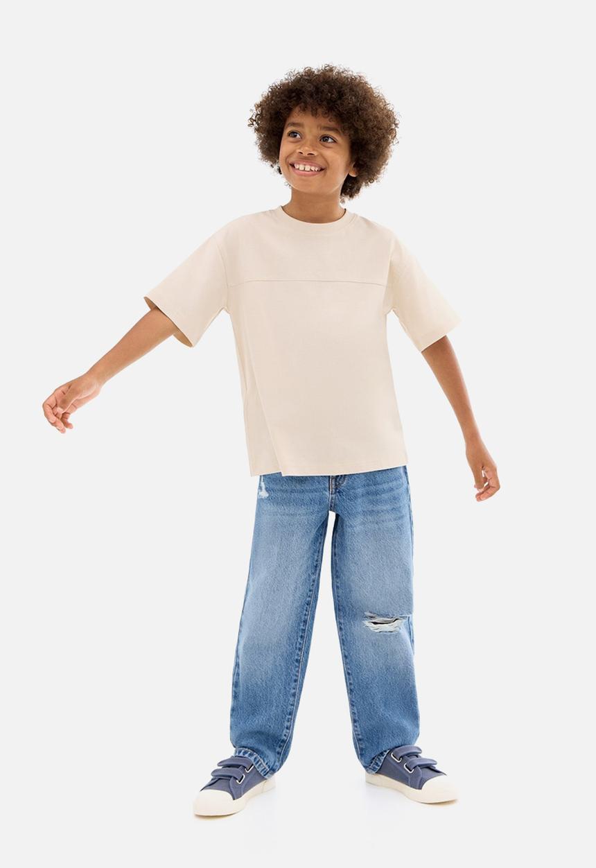 MANGO - T-Shirt Newbamc - Light/Pastel Brown