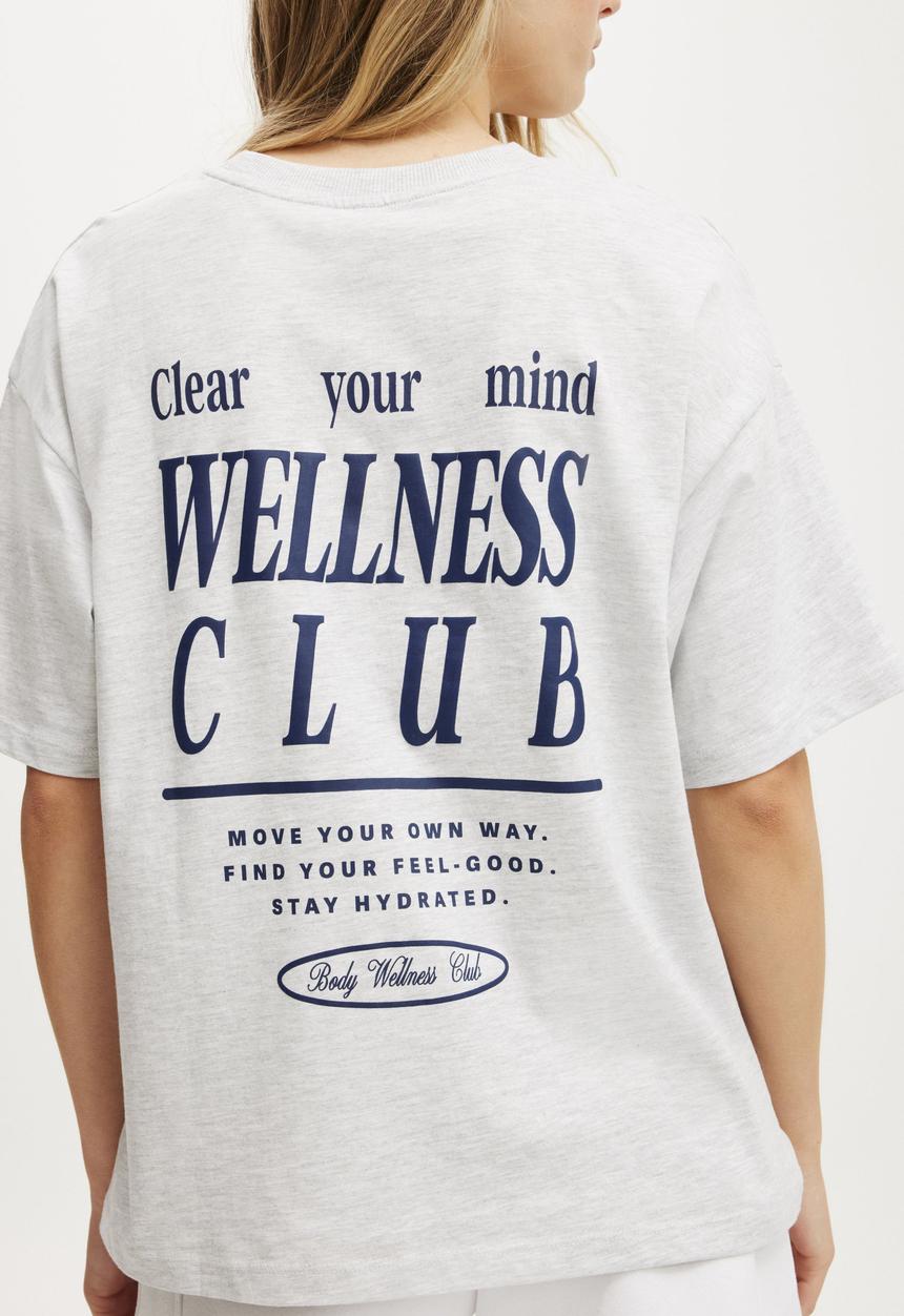 Cotton On - Active Graphic Tee - Light Grey/Body Wellness