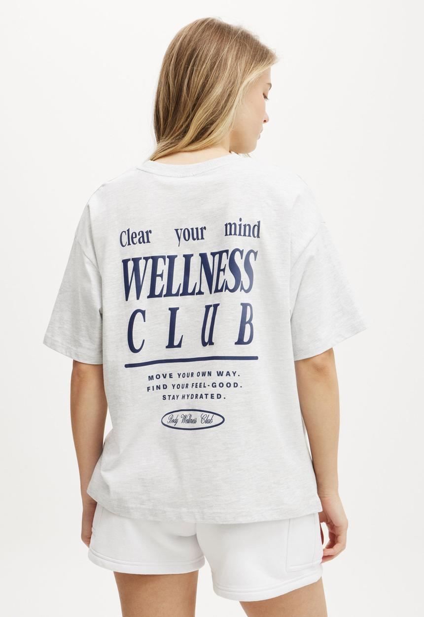 Cotton On - Active Graphic Tee - Light Grey/Body Wellness