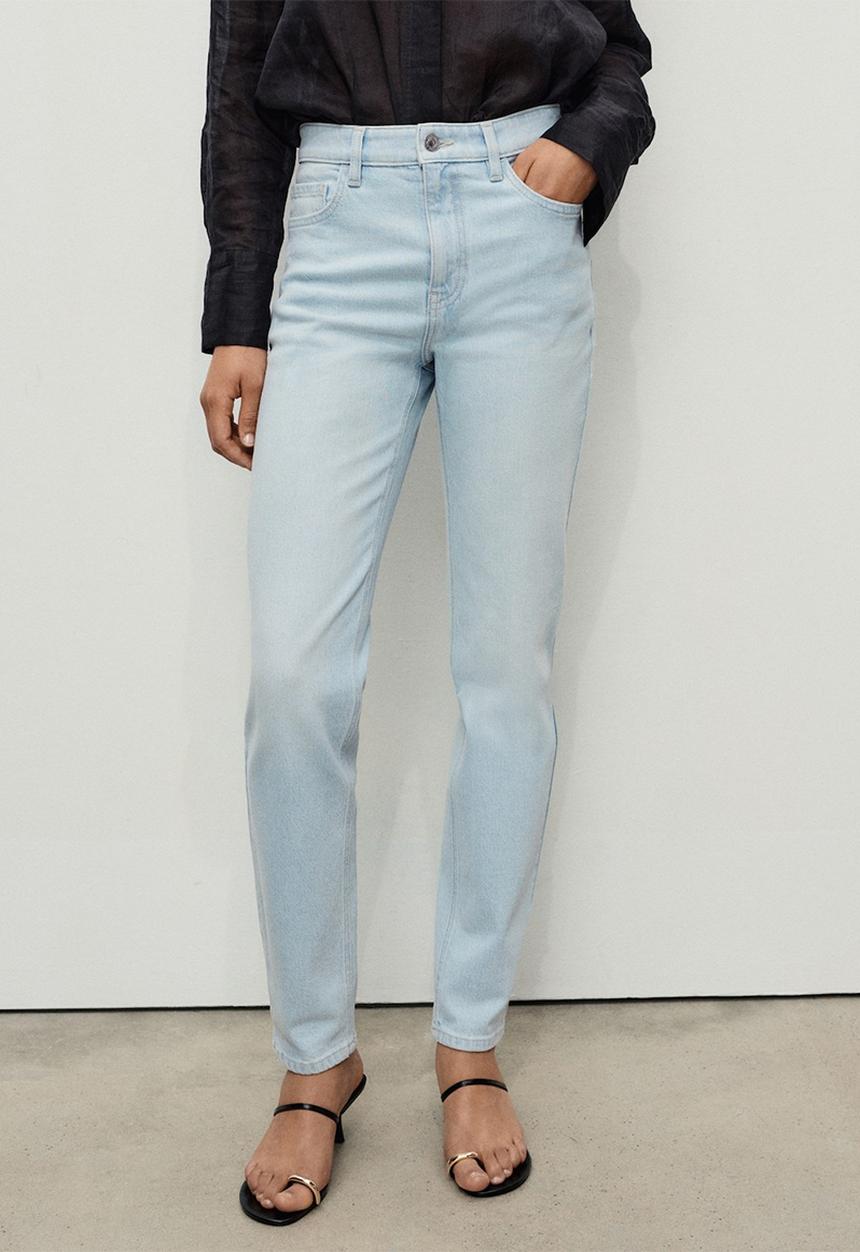 MANGO - Jeans Newmom - Open Blue