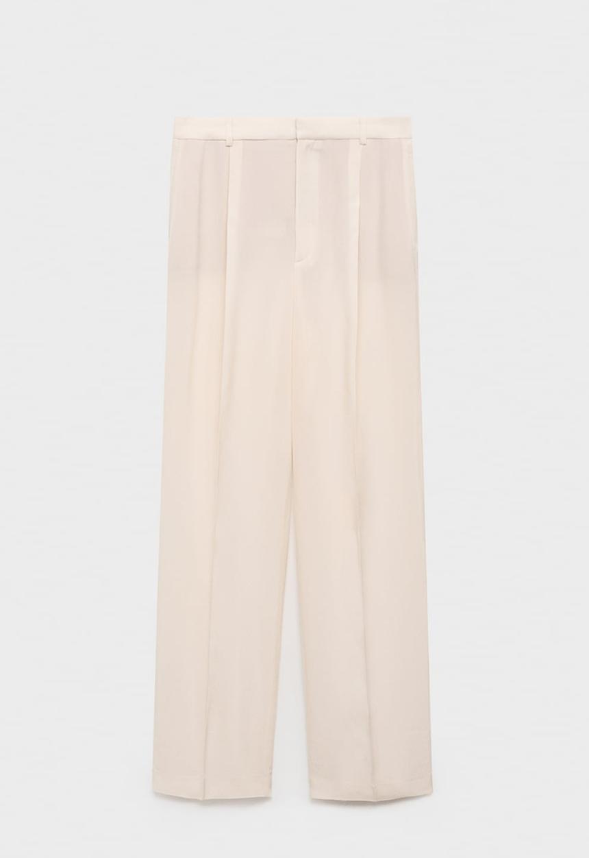 MANGO - Trousers Mire - Light/Pastel Yellow