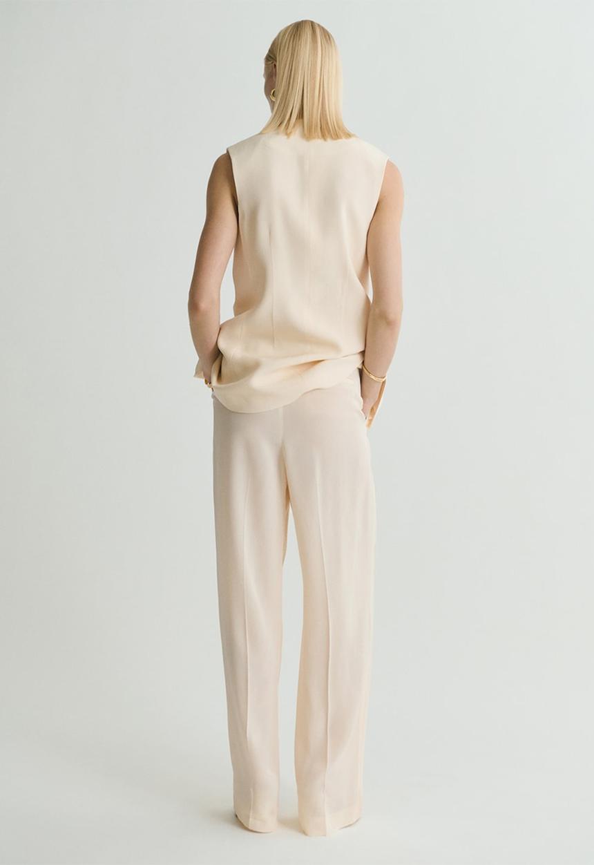 MANGO - Trousers Mire - Light/Pastel Yellow