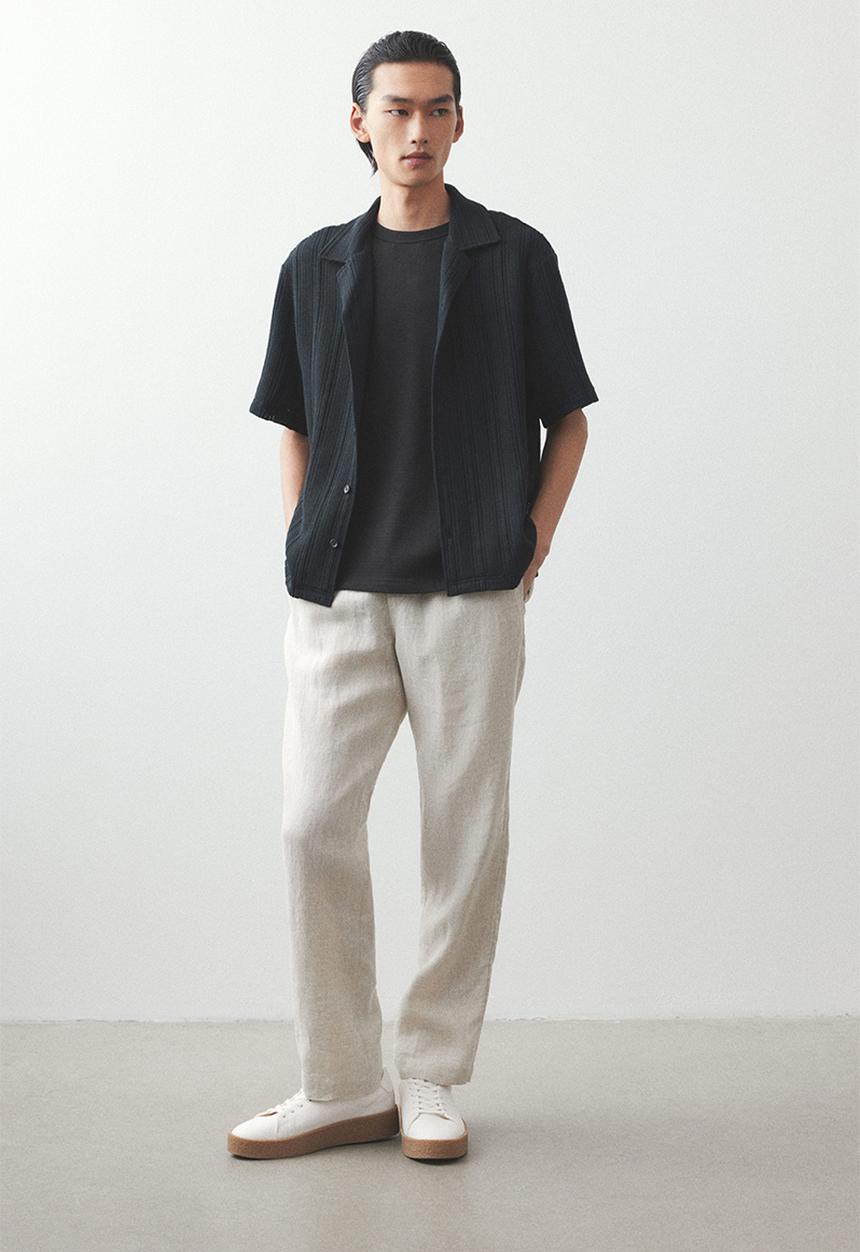 H&M - Regular fit linen trousers - light beige