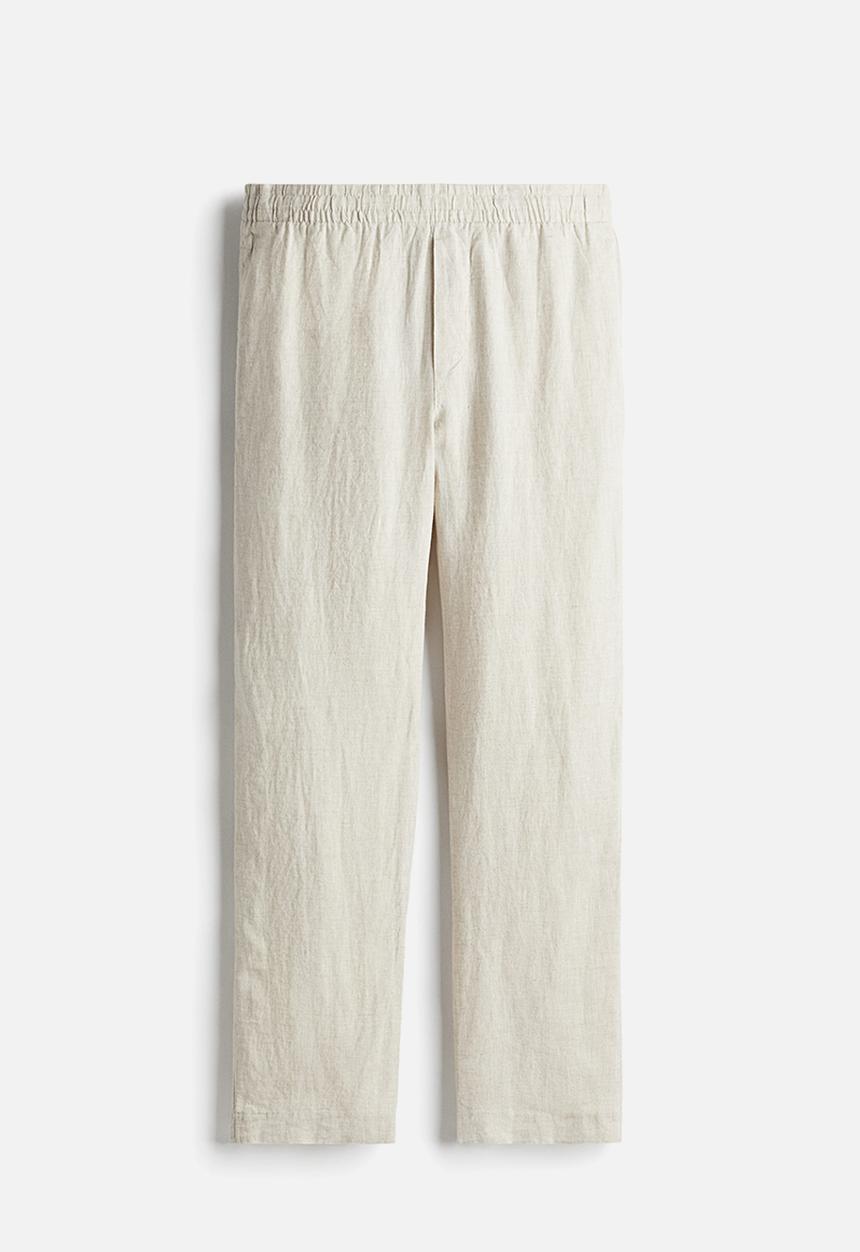 H&M - Regular fit linen trousers - light beige