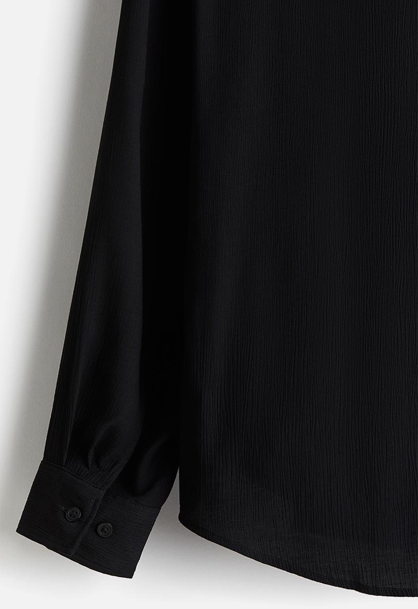 H&M - Regular fit crinkled shirt - black