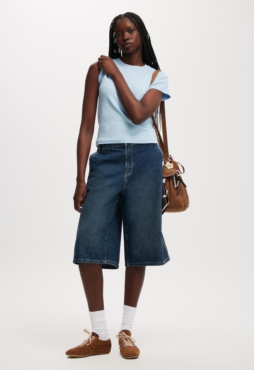 Cotton On - 90s baby tee - serene blue