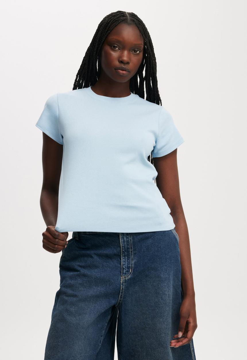 Cotton On - 90s baby tee - serene blue