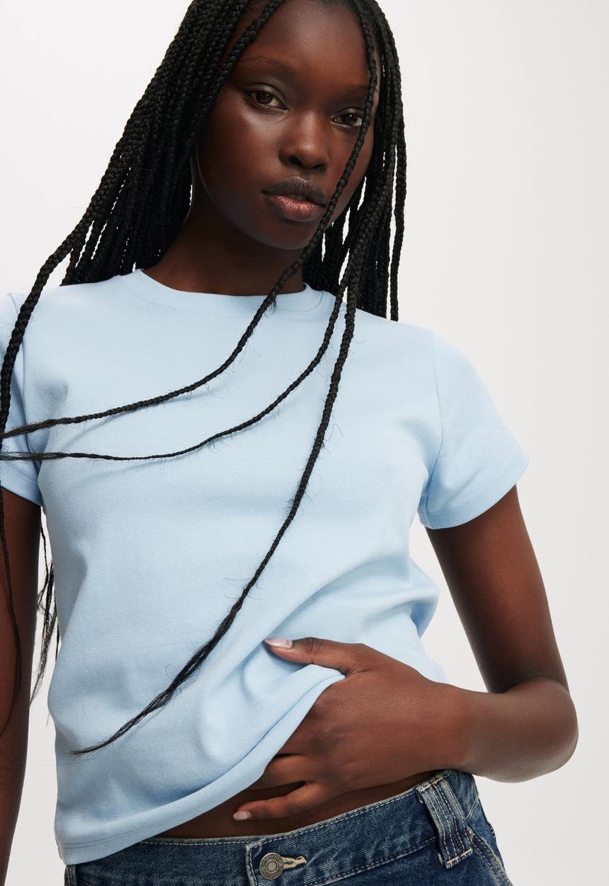 Cotton On - 90s baby tee - serene blue
