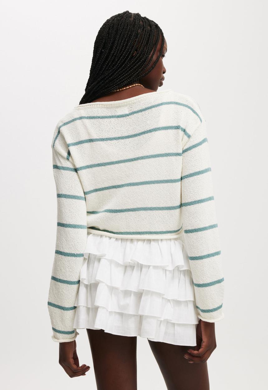 Cotton On - Summer Pullover - Cloudy Jade Stripe