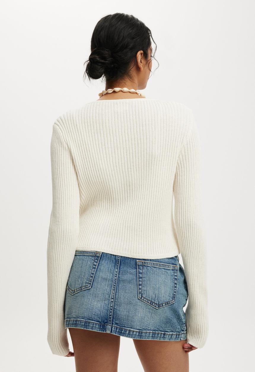 Cotton On - Eleanor Button Cardi - Porcelain