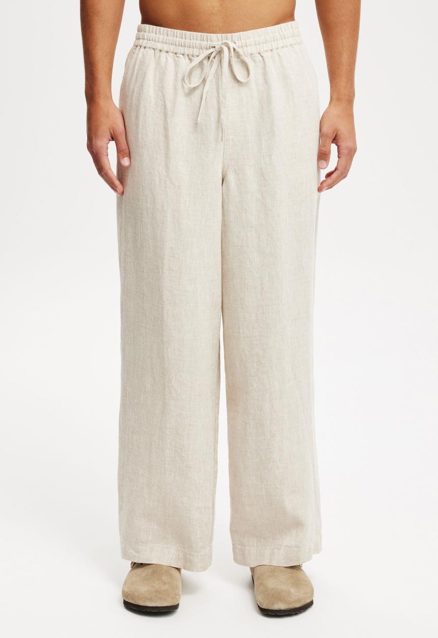 Cotton On - Super Baggy Linen Pant - Oatmeal