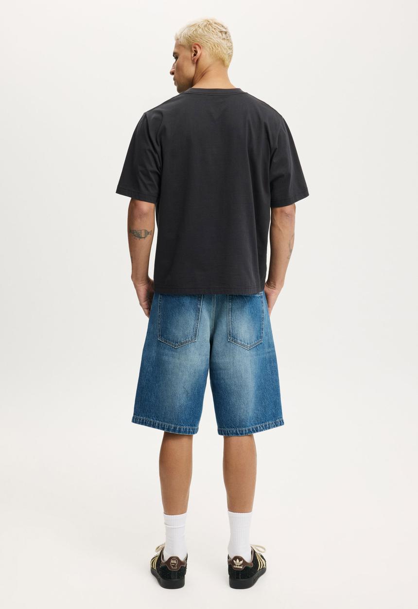 Baggy Denim Short - Nebraska Blue