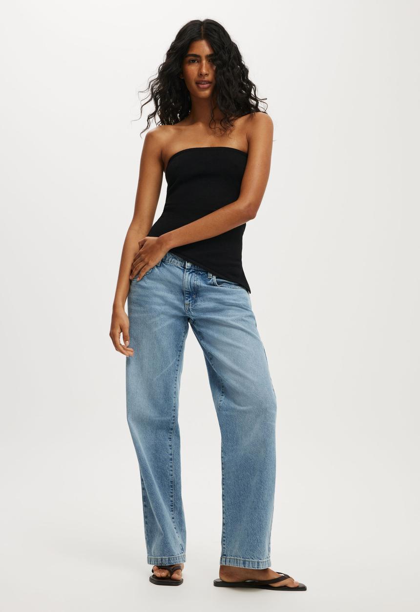 Cotton On - Asymmetric Ruched Bandeau - Black