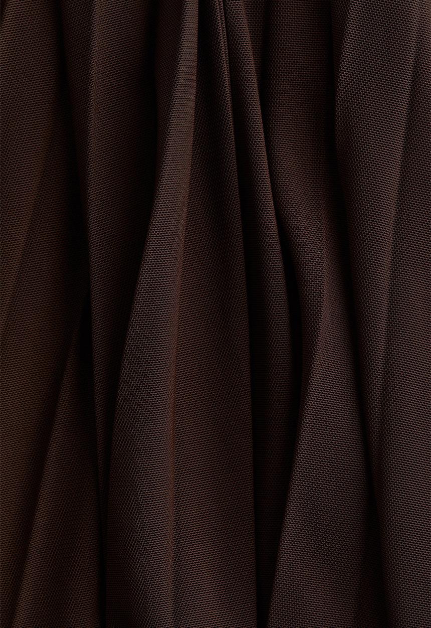 H&M - Pleated mesh skirt - dark brown