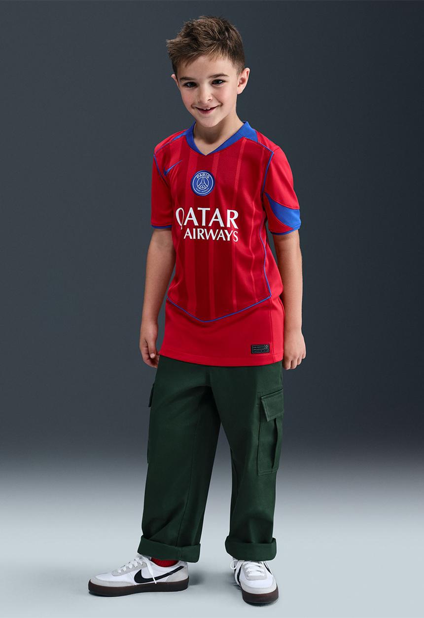 Nike - Paris Saint Germainyouth Nike Dri-Fit Stadium Jersey - Global Red/Sport Red/Hyper Royal