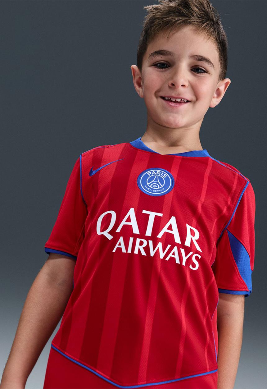 Nike - Paris Saint Germainyouth Nike Dri-Fit Stadium Jersey - Global Red/Sport Red/Hyper Royal