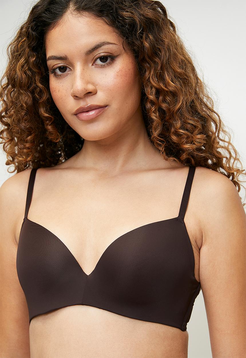 H&M - Microfibre push-up bra -  dark brown
