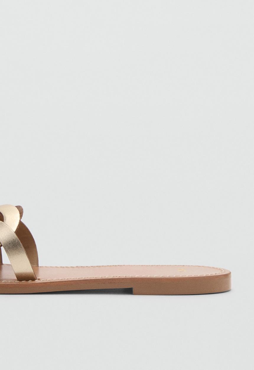 MANGO - Nudi leather slide - gold