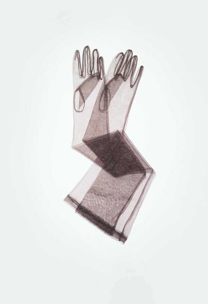 MANGO - Gloves tule - brown