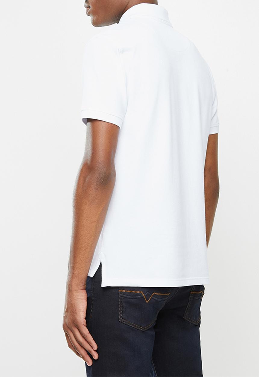 POLO - Stretch pique golfer - white